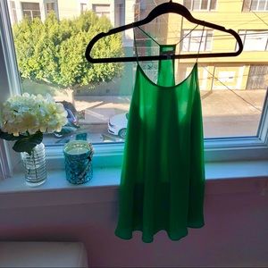 Naked Zebra Green Chiffon Tank Top